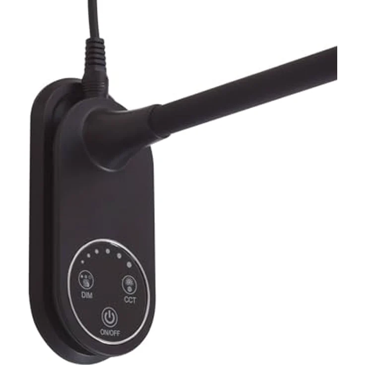 Lindby Valtaria, dimmbare LED Tischlampe aus Kunststoff mit Touchdimmer, schwarz – Bild 9