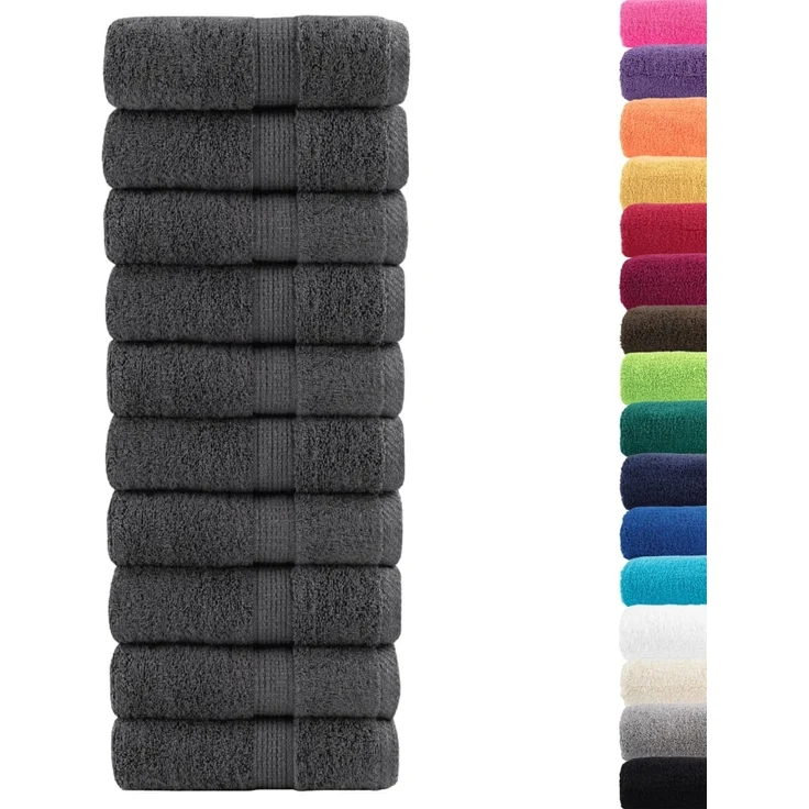 vidaXL Premium Waschlappen SOLUND 50 Stk. Anthrazit 15x21 cm 600 g/qm 137147 – Bild 1