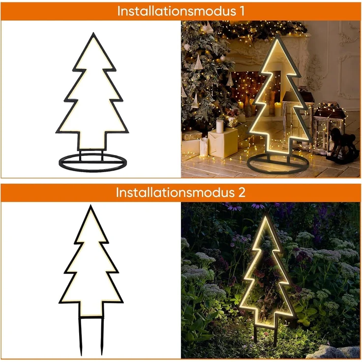 SALCAR XXL 3D LED Gartenstecker Tannenbaum 60cm – Bild 3