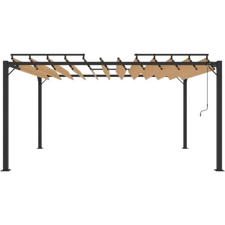 vidaXL Pergola mit Lamellendach 3x4 m Taupe Stoff und Aluminium 313928 – Bild 4