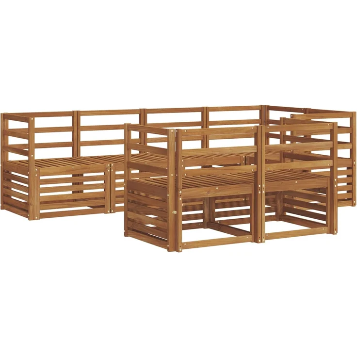 vidaXL Outdoor-Sofagarnitur 7 stk. 7-Sitzer Natur Massivholz Akazie 3374949 – Bild 2