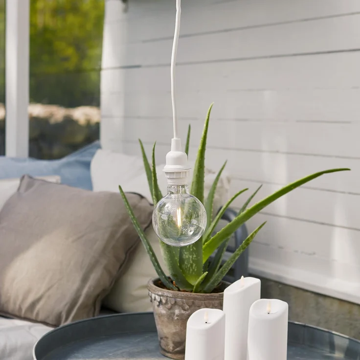 Lampenfassung ,Ute mit E27-Fassung, weiß, 2,5m, outdoor – Bild 2