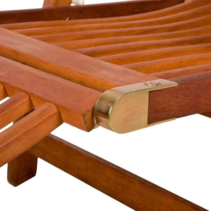 Spetebo Gartenliege Eukalyptus Deckchair mehrfach verstellbar - 163 x 56 cm, Stück, 1 St, Sonnenliege, Holz Gartenliege mit Fußteil klappbar – Bild 5