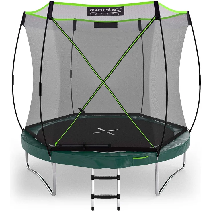 KINETIC SPORTS Trampolin Federlos-Design 'Bungee Safety Elite' - AirMAXX Sprungtuch-Technologie, Ultraleise, Outdoor Gartentrampolin für Kinder & Erwachsene, Ø 244 cm – Bild 1