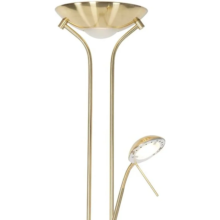 Qazqa Stehlampe Diva, LED fest integriert, (nicht austauschbare) LED, Gold/Messing, Modern, Stahl, 1-flammig – Bild 3