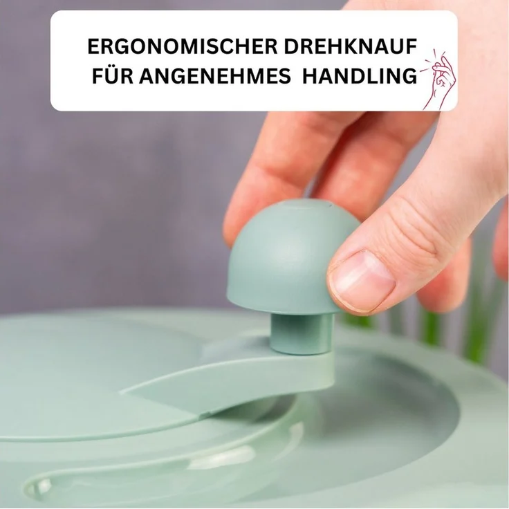 Westmark 2432224M Salatschleuder, Fassungsvermögen: 5 Liter, ø 26 cm, Kunststoff, BPA-frei, Fortuna, Mint-Grün, Standard – Bild 4
