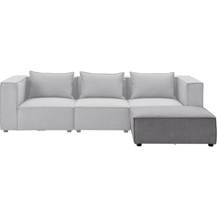 Juskys Ottomane Domas - modulares Sofa in Stoff Dunkelgrau - Wohnzimmer Couch - Modulsofa 130 kg belastbar - Sofagarnitur Wohnlandschaft – Bild 7
