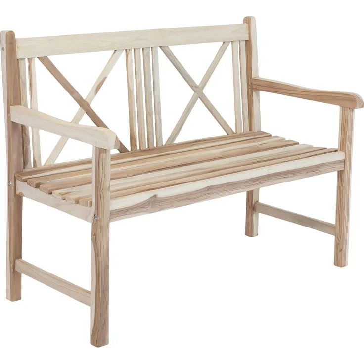 Gartenbank Malmö 2-sitzig aus Teak mit Armlehnen