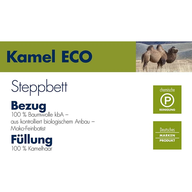 Irisette Greenline 'Kamelhaar' Steppbett ECO Duo 135x200 cm – Bild 3
