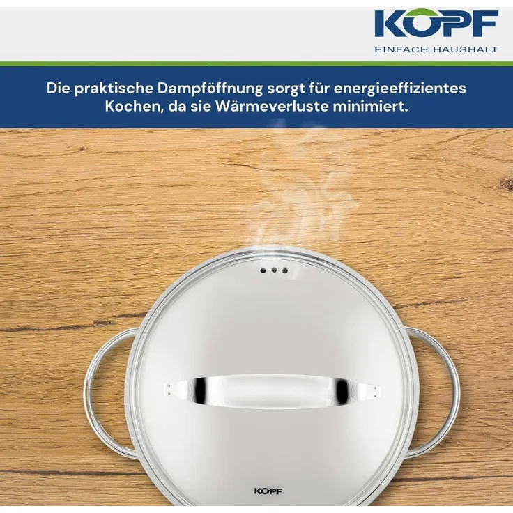 Kopf Topf-Set Kochtopfset Stilo, Edelstahl (5-tlg), inkl. 5 Edelstahldeckel, Induktion – Bild 7