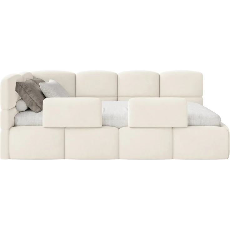 Selsey 'Cloudy' Kinderbett 90x200, Rausfallschutz, Kopfteil links, Creme – Bild 6