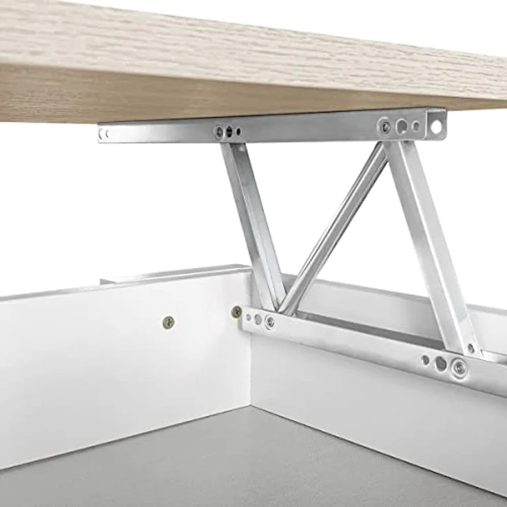 Somnia Descanso Somnia – Erhöhter Couchtisch, Wohnzimmer- oder Esstisch, weiße Oberfläche mit Cambria-Platte, Maße: 90 cm (Breite) x 50 cm (Tiefe) x 46–57 cm (Höhe) – Bild 4