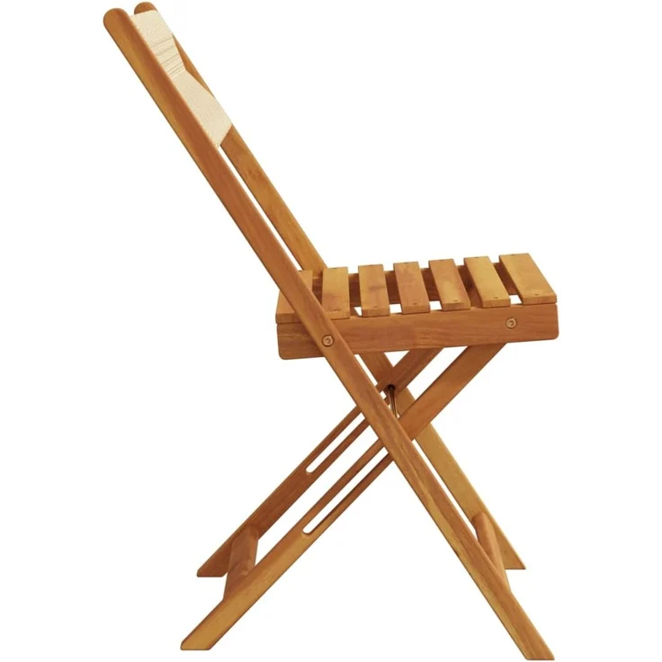 vidaXL Gartenstühle 4 Stk. Klappbar Beige Massivholz Akazie 3214607 – Bild 4