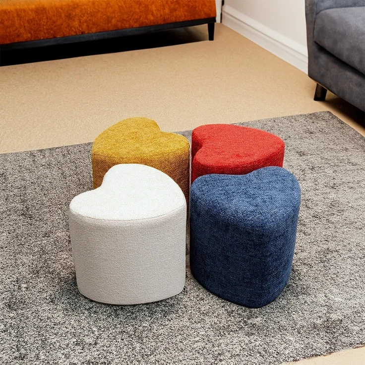 KARE Design Hocker Lovely, Creme, Sitzhocker, Ablage, Herzform, Wohnzimmer, Flur, 36 x 34 x 35 cm (H/B/T) – Bild 2