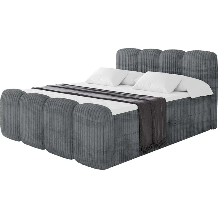 ALTDECOR Boxbett NINA-Z (Multipocket-Matratze H4, H3 Matratze Bonellfederung, Topper, Kopfteil), Doppelbett mit Fußteil