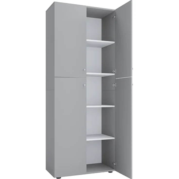 VCM Büroschrank Lona 914117 Grau B. 70 x H. 184 x T. 40 cm – Bild 5