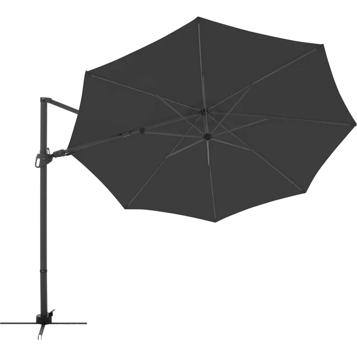 Derby Sonnenschirm / Ampelschirm "Derby DX 335", inkl. Standkreuz, anthrazit, Ø 335 cm