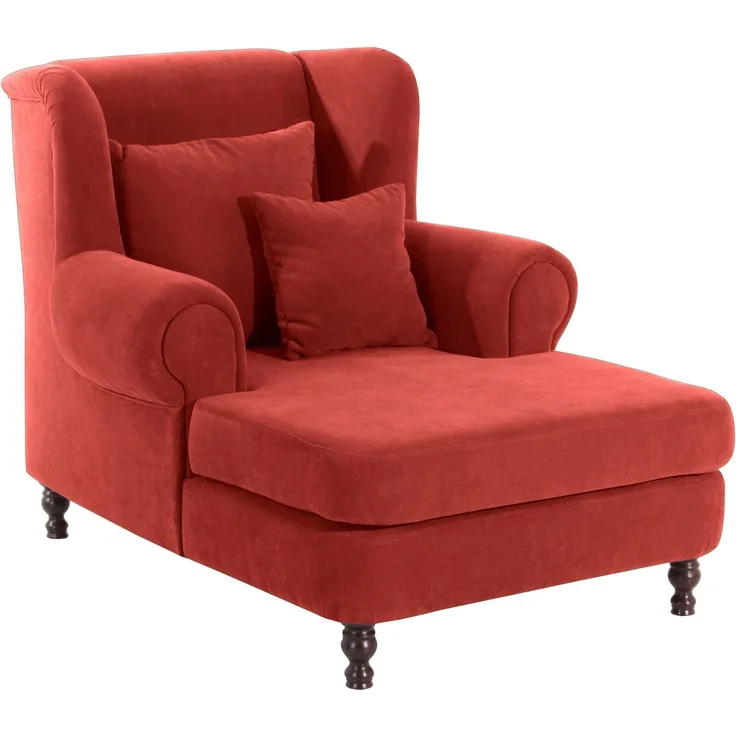 XXL Sessel Karley Bezug Veloursstoff Buche nussbaum dunkel / terracotta 22154