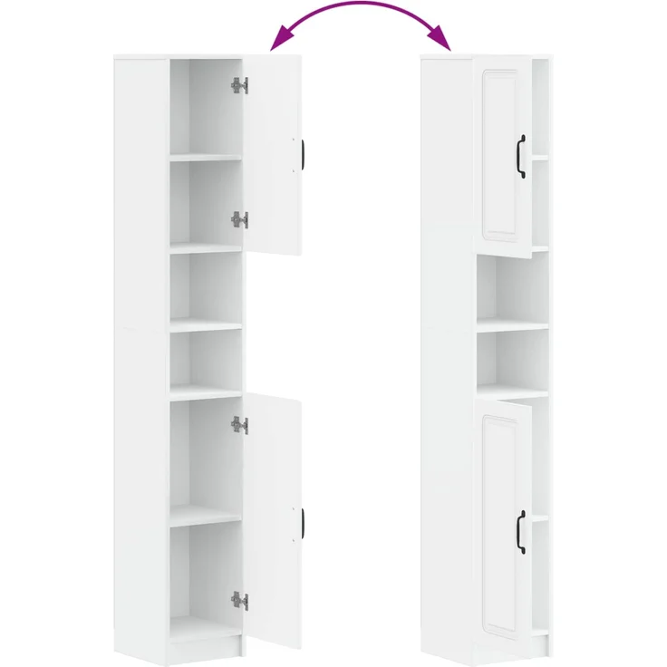 vidaXL Badezimmerschrank mit offenem Regal UTRECHT Weiß 897695 – Bild 7