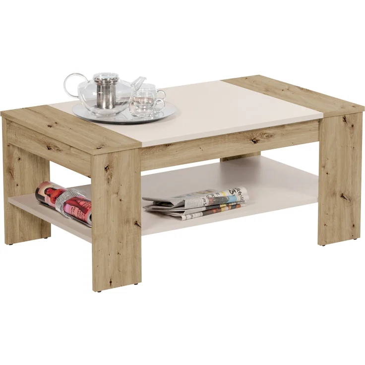 Couchtisch >Finley Plus< Schublade, Artisan Eiche Dekor, kaschmir - 100x44x58 (BxHxT) – Bild 1