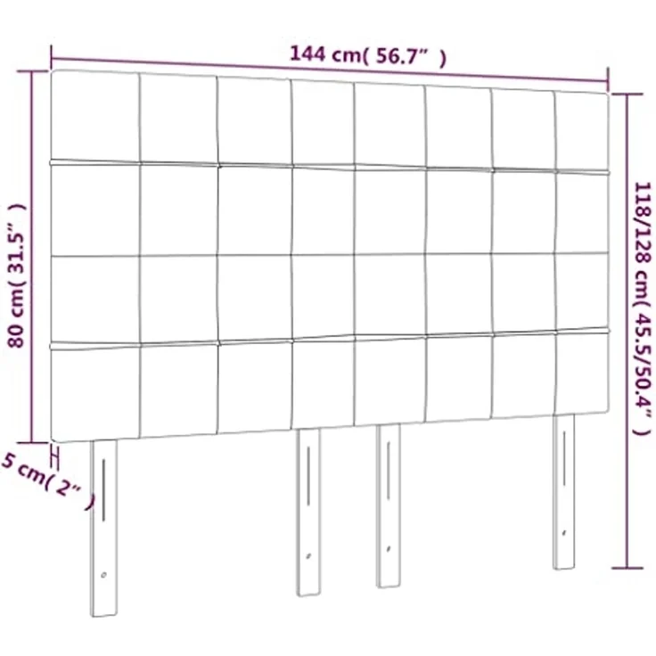 vidaXL Kopfteil Blau 144x5x118/128 cm Stoff (Art-Nr 3116336) – Bild 3
