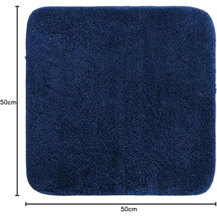 Brandsseller Badematte 50x50 cm Badteppich Badvorleger Badezimmerteppich Duschvorleger Dunkelblau – Bild 3