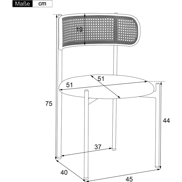Merax Samt-Esszimmerstuhl, 6er set, Freizeitstuhl mit vier Stützbeinen aus Metall, Rattan-Freizeitstuhl, Wohnzimmer- und Schlafzimmerstuhl, Grün – Bild 4