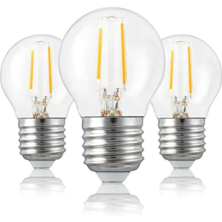 Hellum LED Lampe E27 mit 2.5W Ersatz für 25W Glühbirne, Mini Globe 250 Lumen 2700 Kelvin, E27 LED Vintage Warmweiß, LED Glühbirne in Klar für Beleuchtung, 1 Stück 209105 – Bild 2