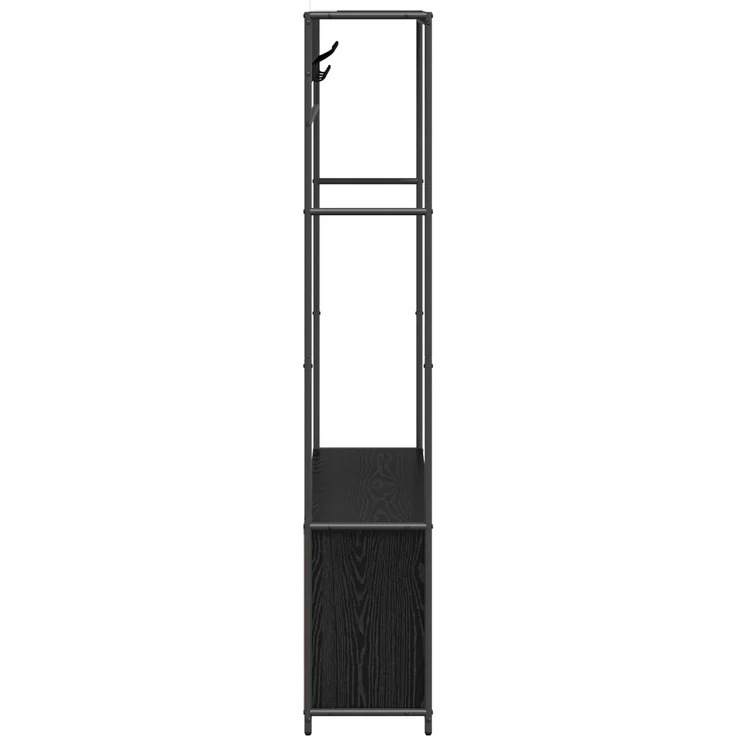 vidaXL Garderobenständer mit Schuhbank Schwarz Eichen-Optik 8012032 – Bild 4