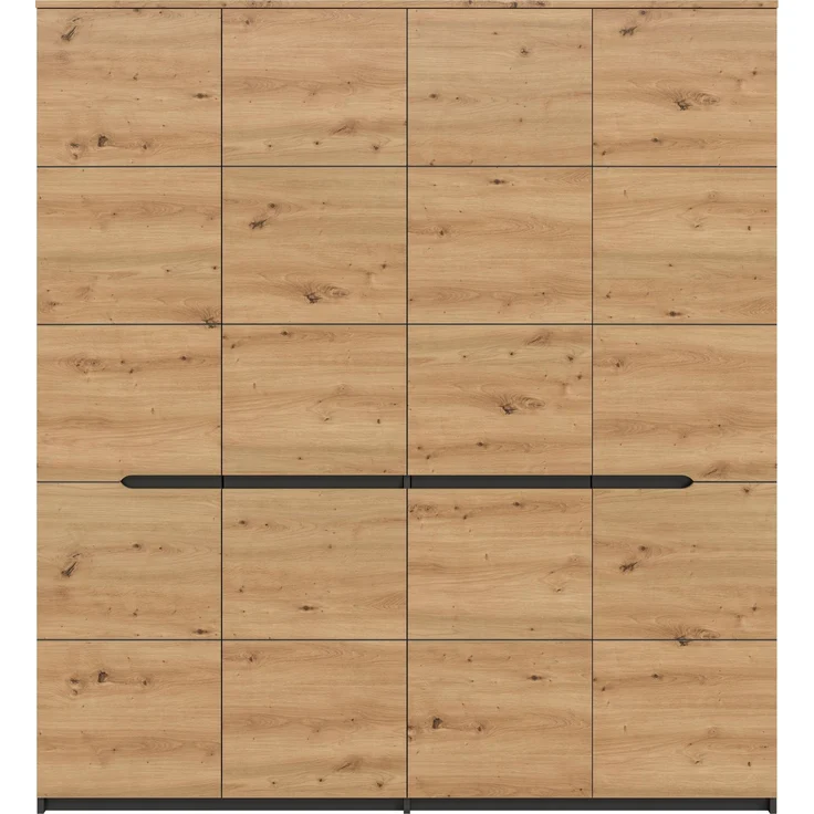 Kleiderschrank Sova 4-türig – Moderner Schrank in Eiche-Optik & Schwarz mit Stauraum – Bild 5