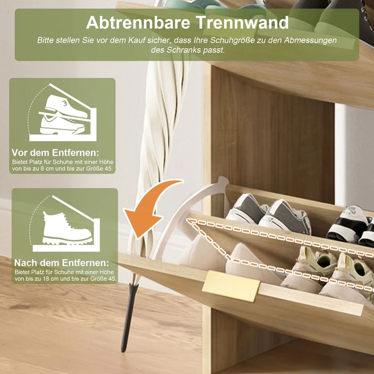 Flurgarderoben-Set, B 130 x T 30 x H 174 cm, aus Spanplatte in Holzdekor und Weiß – Bild 9