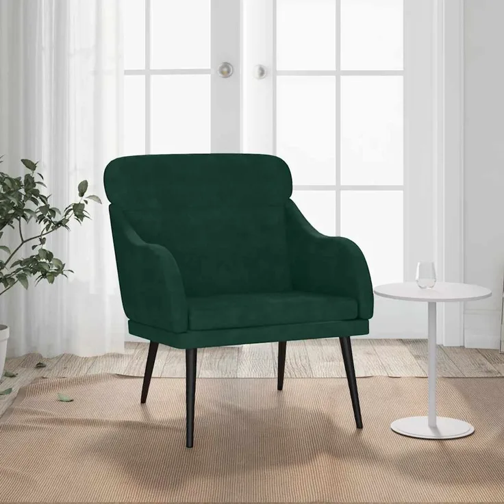 Sessel wohnzimmer, Relaxsessel Dunkelgrün 63x76x80 cm Samt
