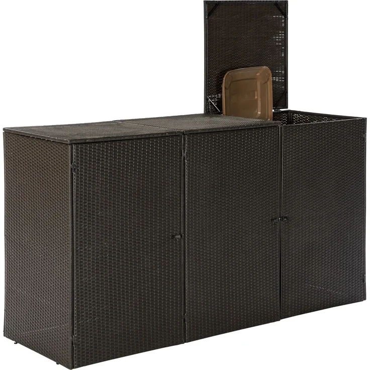 Mülltonnenabdeckung 3er, 240 Liter, braun