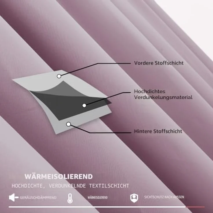Deconovo Gardinen Kräuselband für Schienensystem Thermovorhang Hellpink – Bild 6