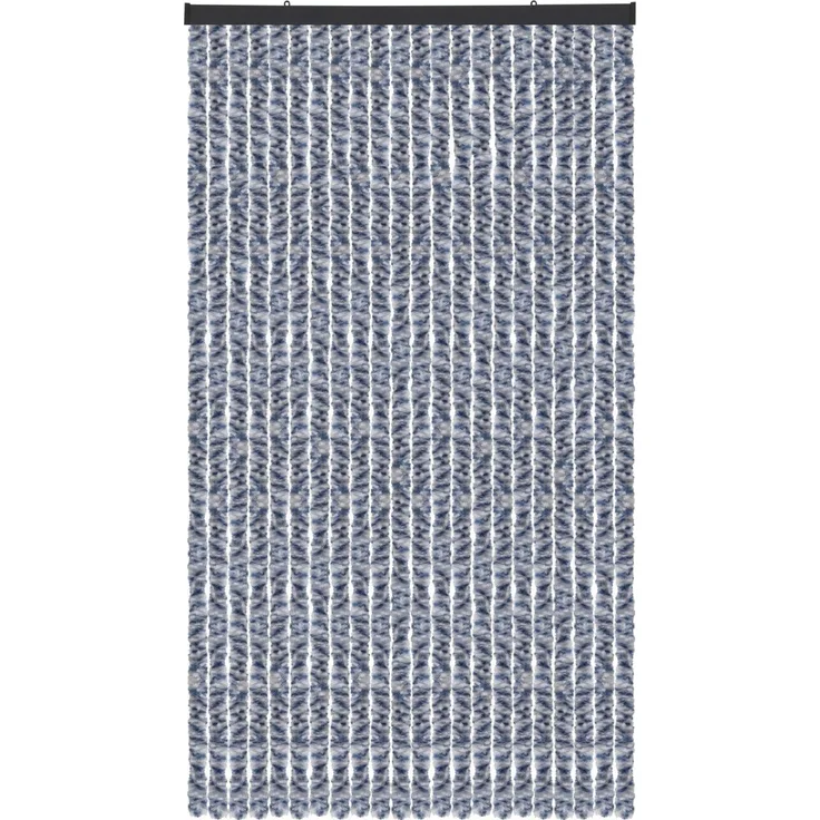 Flauschvorhang 56x185cm - 140x220cm Meliert Blau, Weiß und Silber 90x220 cm