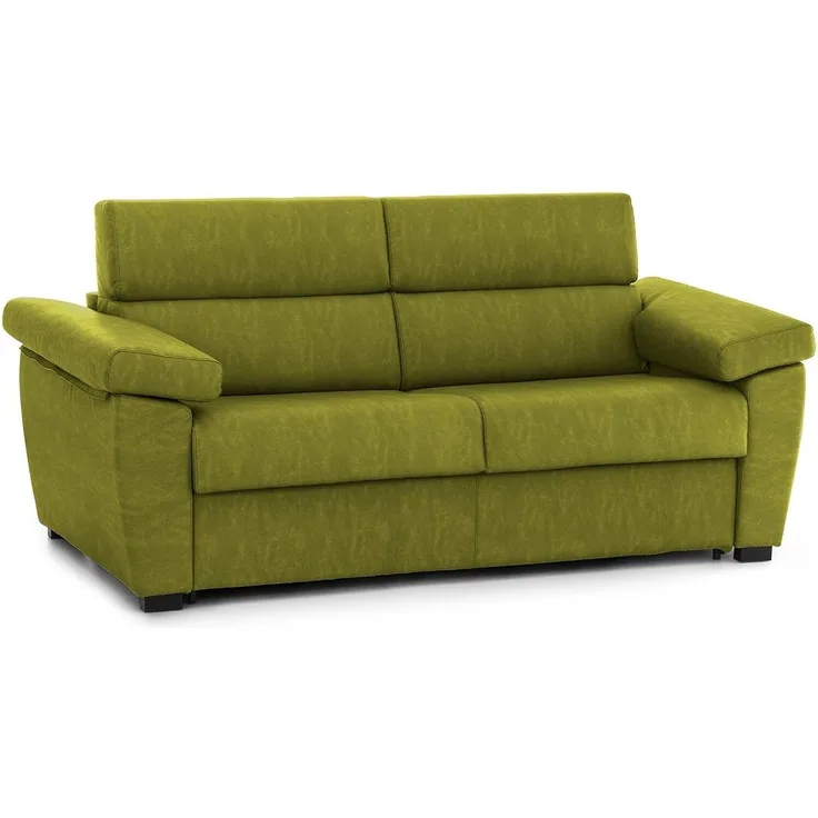 Talamo Italia - 3-Sitzer Schlafsofa Quintina, Schlafsofa fürs Wohnzimmer, gepolstert, abnehmbar, 100% Made in Italy-Qualität, 225x95 h100 cm, Grün