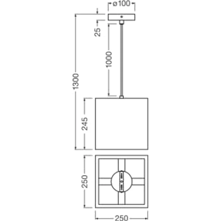 Ledvance Pendelleuchte, 25x130x25 cm, moderne Hängelampe für Innenbeleuchtung – Bild 8