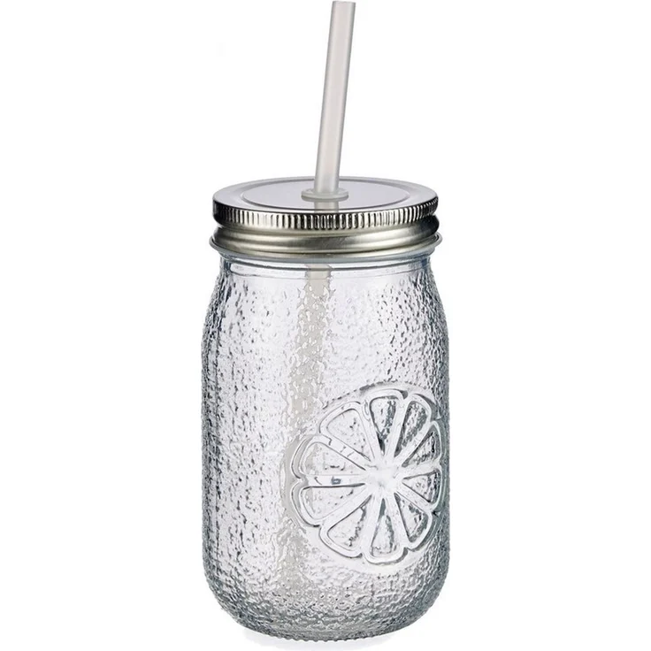 MamboCat Karaffe 5tlg Set Vivalto Lima Karaffe + 4x Glas mit Deckel und Strohhalm – Bild 3