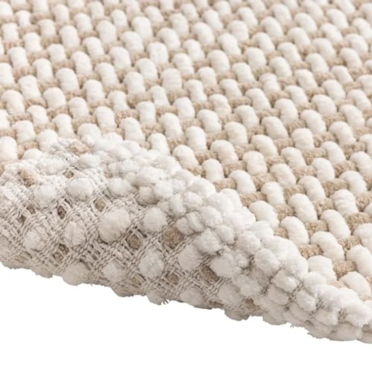 Douceur d'Intérieur, Rafael Badteppich (50x80 cm), Sandfarben, Baumwolle/Polyester Chenille – Bild 5
