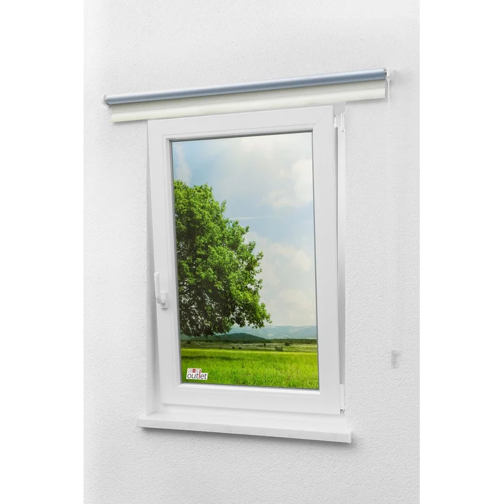 Lysel Outlet - Verdunkelungsrollo Thermo Streifen Weiß, (B x H) 82cm x 175cm in weiß/weiß – Bild 5