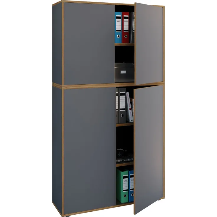 VCM Büroschrank Salia 920804 Anthrazit H. 183 x B. 100 x T. 33 cm