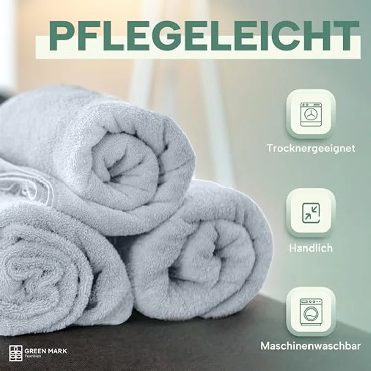 NatureMark Handtücher - Set mit 8 Stück – 100% Baumwolle, Weich & Saugfähig, Premium Qualität für Badezimmer, Spa und Fitness, 50 × 100 cm, Frühlingsblau – Bild 7