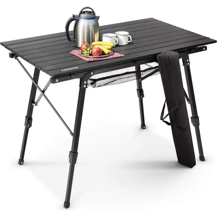 Arebos Campingtisch 90x51,5 cm Reisetisch faltbar, klappbar für Camping, Picknick & Balkon