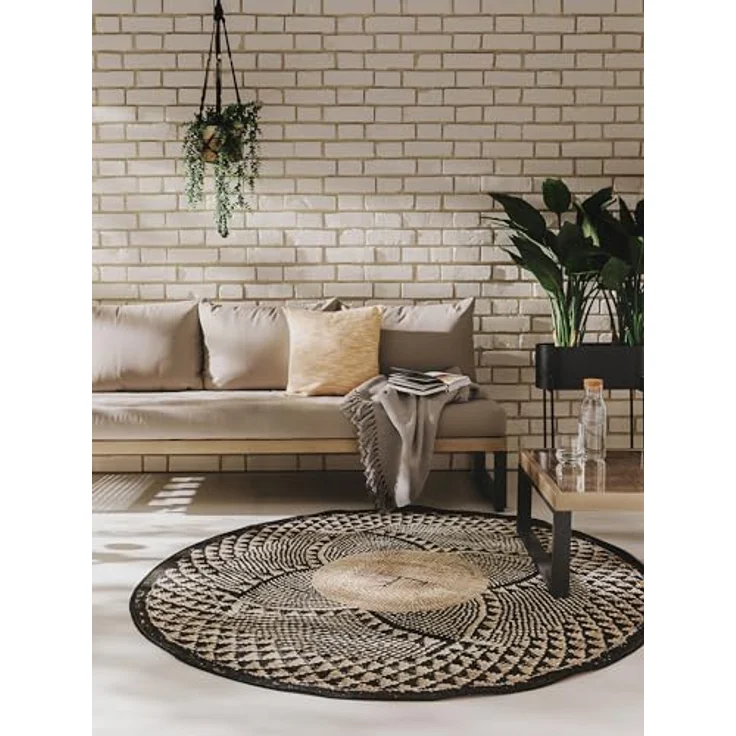 benuta Outdoorteppich Artis, rund, Höhe: 5 mm, In- & Outdoorteppich, Pflegeleicht für Garten, Terrasse, Balkon, Küche – Bild 1