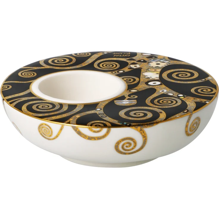 Goebel / Gustav Klimt Der Lebensbaum,Kerzenhalter,12,0cm x 12,0cm x 4,0cm / Porzellan / 12,0cm x 12,0cm x 4,0cm – Bild 3