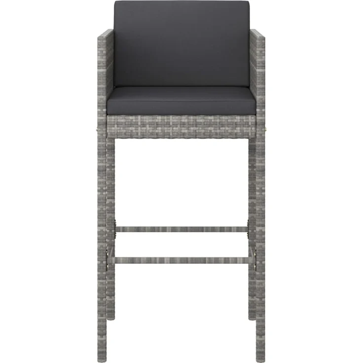 vidaXL 3-tlg. Gartenbar-Set mit Kissen Poly Rattan Grau 3094779 – Bild 3