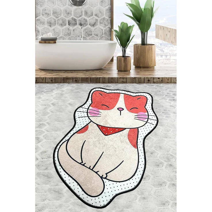 Mijolnir 'Katze (80 x 100)' Badematte, Mehrfarbig, 80 x 100 cm
