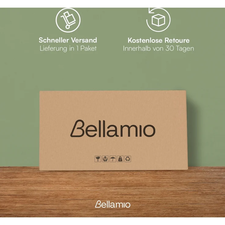 Bellamio 'Newa' Wäschesammler aus Bambus, beige, inkl. 3 Wäschesäcke je 50 Liter aus Oxford-Gewebe, ausziehbar, Wäschekorb mit 2 Ablagen – Bild 7