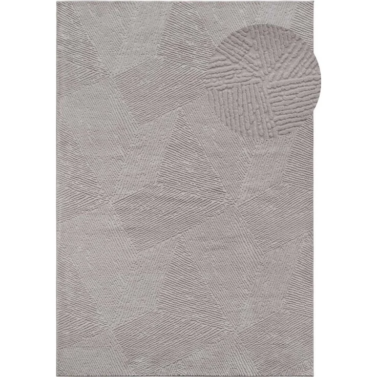 TaraCarpet Teppich TaraCarpet Homestyle 389 Fresco, rechteckig, Höhe: 10 mm, Fresco hoch-tief weich waschbar grau 50x80 – Bild 2