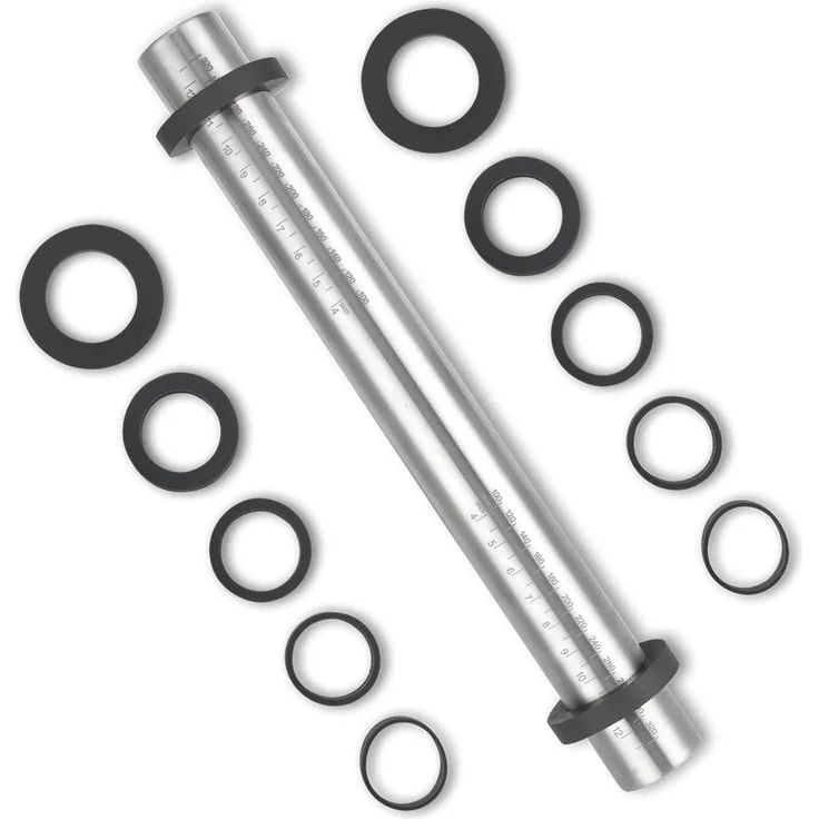 Edelstahl Nudelholz mit einstellbaren Ringen, Antihaft Teigroller 35cm – Bild 1